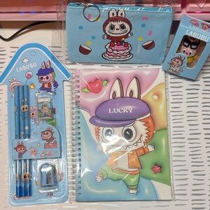 Kids Creative Stationery Set - Blue and Multicolor Labubu